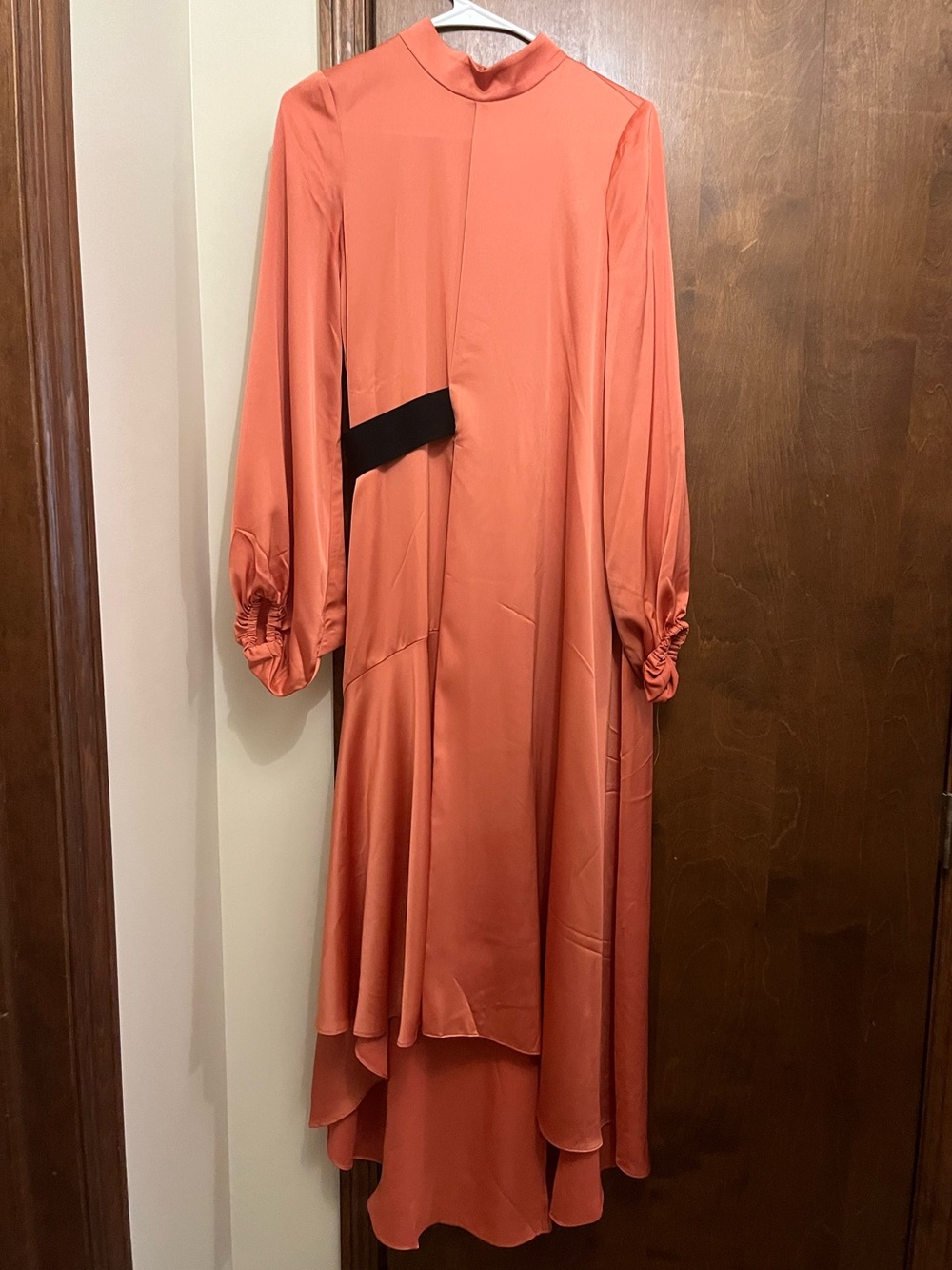 ASOS peach satin dress